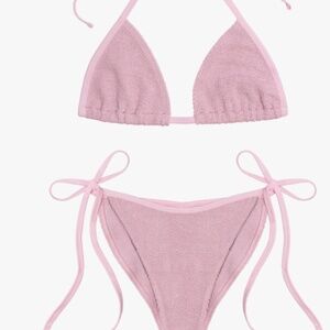 Zera Tie Sides Two-Piece Metallic Rose / Stretch I